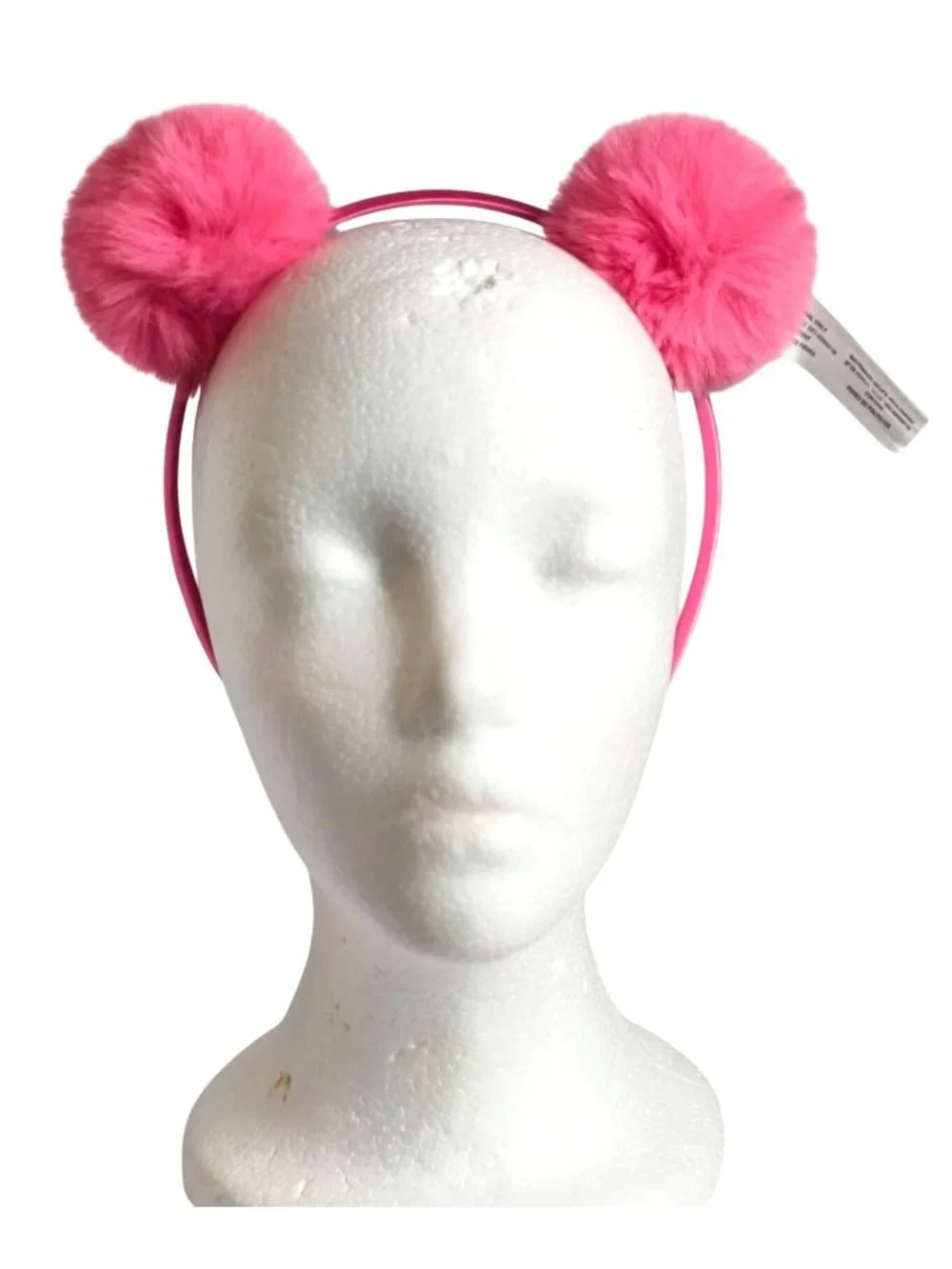 Girls Pom Pom Headband Pink Mint Green Fuzzy Pink Satin Coverage Soft Girl Whims